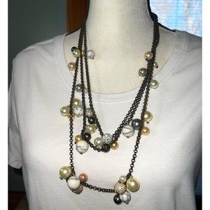 Subversive Pearl Multistrand Necklace -- 24"